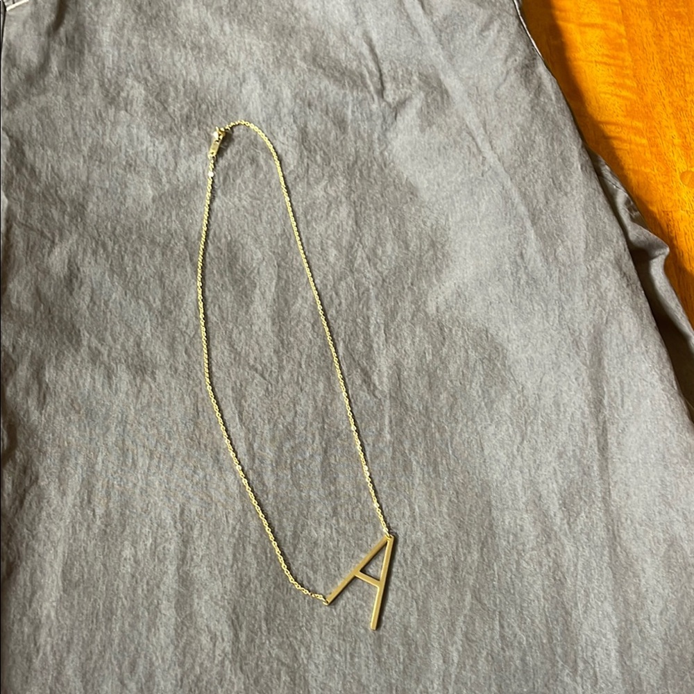Gold Initial 'A' Necklace